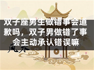 双子座男生做错事会道歉吗，双子男做错了事会主动承认错误嘛