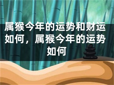 属猴今年的运势和财运如何，属猴今年的运势如何