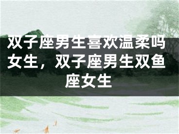 双子座男生喜欢温柔吗女生，双子座男生双鱼座女生