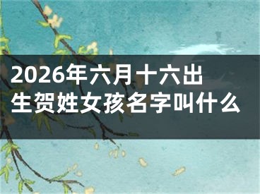 2026年六月十六出生贺姓女孩名字叫什么