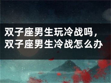 双子座男生玩冷战吗，双子座男生冷战怎么办