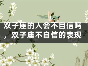 双子座的人会不自信吗,双子座不自信的表现