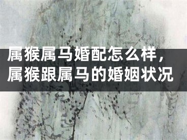 属猴属马婚配怎么样，属猴跟属马的婚姻状况