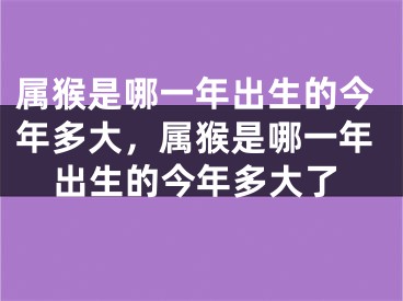 属猴是哪一年出生的今年多大，属猴是哪一年出生的今年多大了