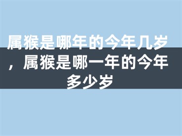 属猴是哪年的今年几岁，属猴是哪一年的今年多少岁