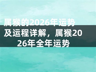 属猴的2026年运势及运程详解，属猴2026年全年运势
