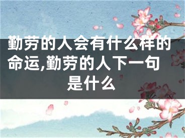 勤劳的人会有什么样的命运,勤劳的人下一句是什么