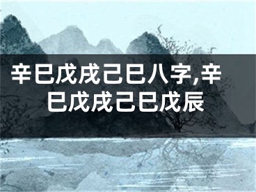 辛巳戊戌己巳八字,辛巳戊戌己巳戊辰