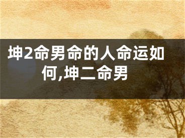 坤2命男命的人命运如何,坤二命男