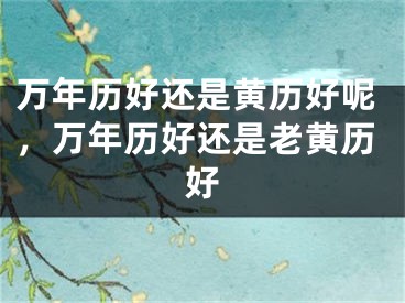 万年历好还是黄历好呢，万年历好还是老黄历好