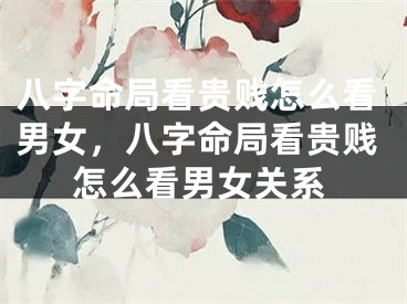 八字命局看贵贱怎么看男女，八字命局看贵贱怎么看男女关系