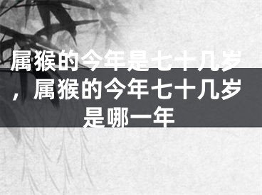 属猴的今年是七十几岁，属猴的今年七十几岁是哪一年