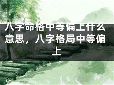 八字命格中等偏上什么意思，八字格局中等偏上