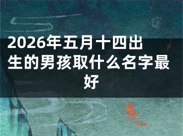 2026年五月十四出生的男孩取什么名字最好