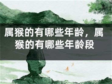 属猴的有哪些年龄，属猴的有哪些年龄段