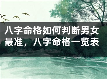 八字命格如何判断男女最准，八字命格一览表
