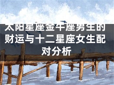 太阳星座金牛座男生的财运与十二星座女生配对分析