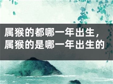 属猴的都哪一年出生，属猴的是哪一年出生的