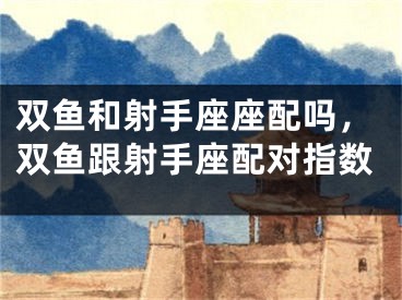 双鱼和射手座座配吗，双鱼跟射手座配对指数