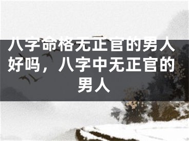 八字命格无正官的男人好吗，八字中无正官的男人