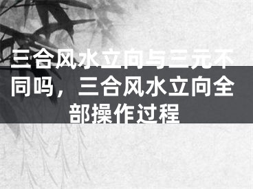 三合风水立向与三元不同吗，三合风水立向全部操作过程