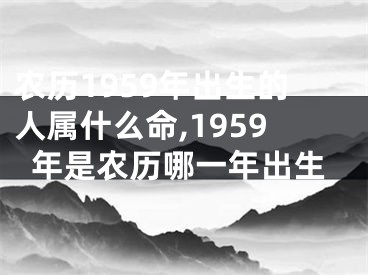 农历1959年出生的人属什么命,1959年是农历哪一年出生