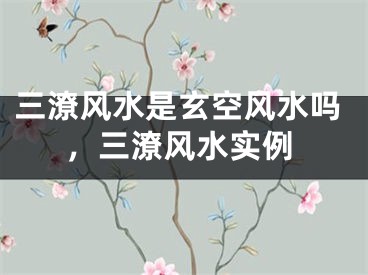 三潦风水是玄空风水吗，三潦风水实例