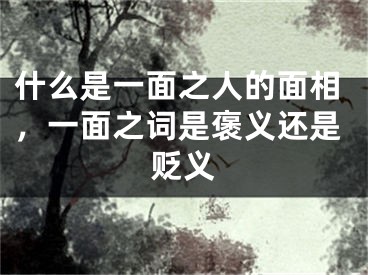 什么是一面之人的面相，一面之词是褒义还是贬义