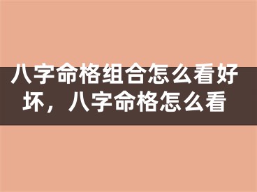 八字命格组合怎么看好坏，八字命格怎么看