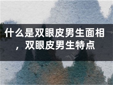 什么是双眼皮男生面相，双眼皮男生特点