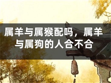 属羊与属猴配吗,属羊与属狗的人合不合