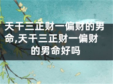 天干三正财一偏财的男命,天干三正财一偏财的男命好吗