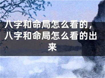 八字和命局怎么看的，八字和命局怎么看的出来