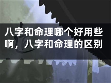 八字和命理哪个好用些啊，八字和命理的区别
