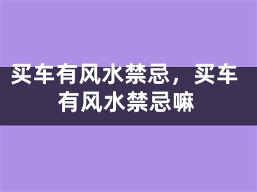 买车有风水禁忌，买车有风水禁忌嘛