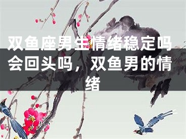 双鱼座男生情绪稳定吗会回头吗,双鱼男的情绪