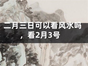 二月三日可以看风水吗,看2月3号