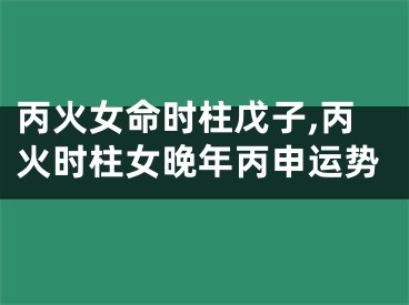 丙火女命时柱戊子,丙火时柱女晚年丙申运势