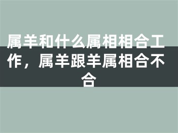 属羊和什么属相相合工作，属羊跟羊属相合不合