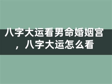 八字大运看男命婚姻宫，八字大运怎么看