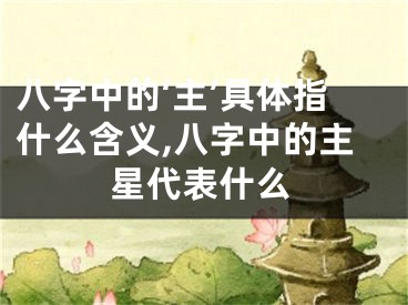 八字中的‘主’具体指什么含义,八字中的主星代表什么
