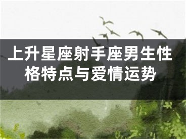 上升星座射手座男生性格特点与爱情运势