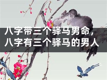 八字带三个驿马男命，八字有三个驿马的男人