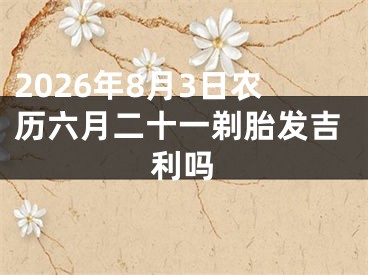 2026年8月3日农历六月二十一剃胎发吉利吗