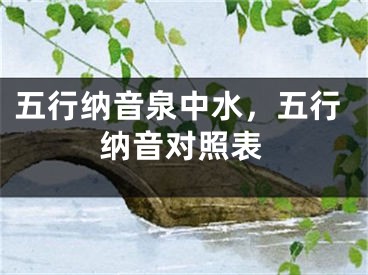 五行纳音泉中水，五行纳音对照表