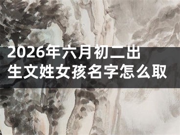 2026年六月初二出生文姓女孩名字怎么取