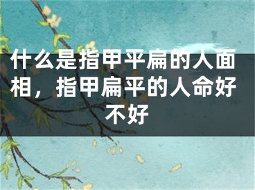 什么是指甲平扁的人面相，指甲扁平的人命好不好