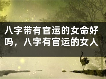 八字带有官运的女命好吗，八字有官运的女人