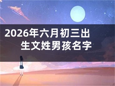 2026年六月初三出生文姓男孩名字