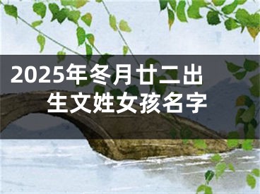 2025年冬月廿二出生文姓女孩名字